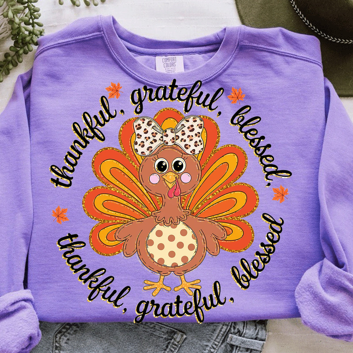 Thankful Grateful Blessed Turkey