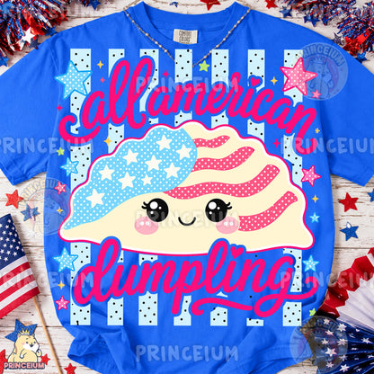 All American Dumpling PNG, Cute Patriotic Dumpling Shirt Design, Funny 4th of July Sublimation
