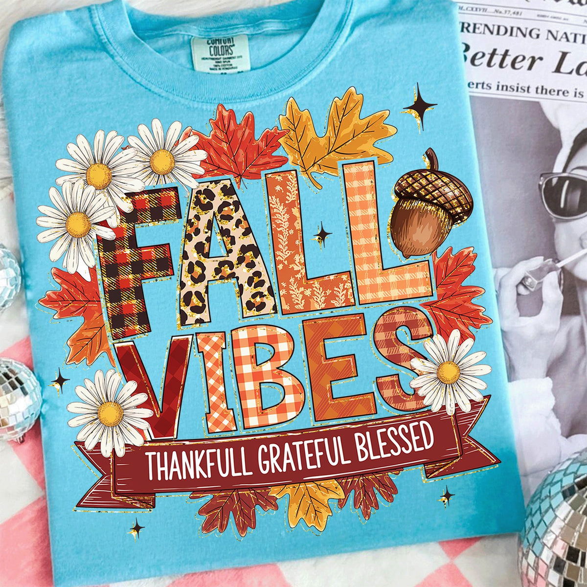 Fall Vibes Thankful Grateful Blessed