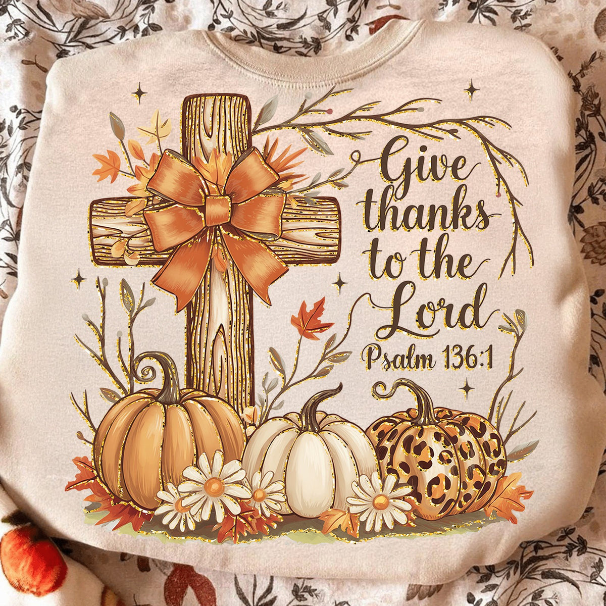 Give Thanks to the Lord Autumn Cross
