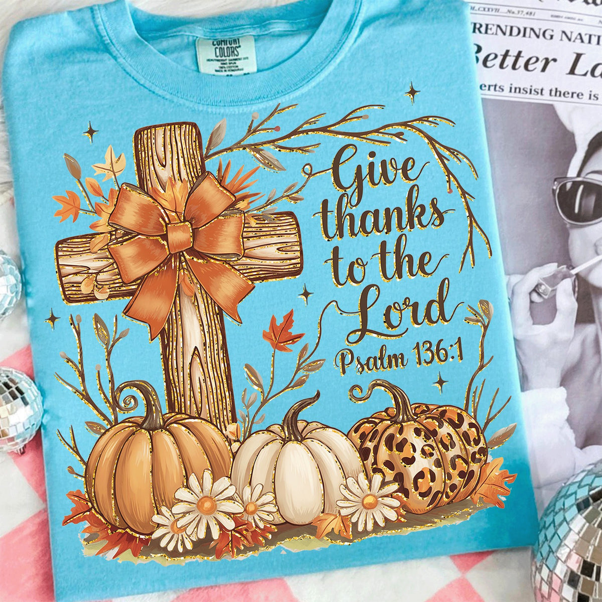 Give Thanks to the Lord Autumn Cross