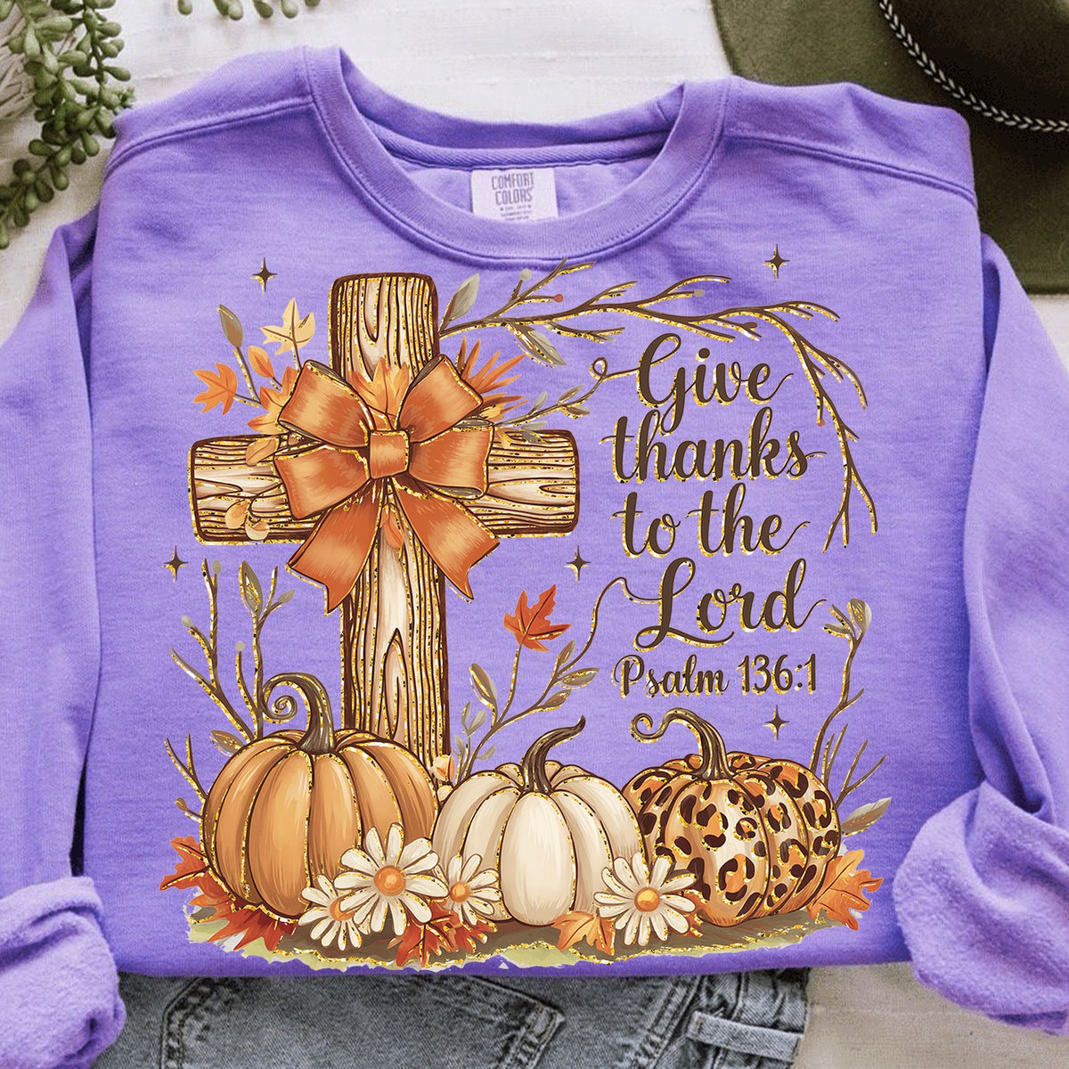 Give Thanks to the Lord Autumn Cross