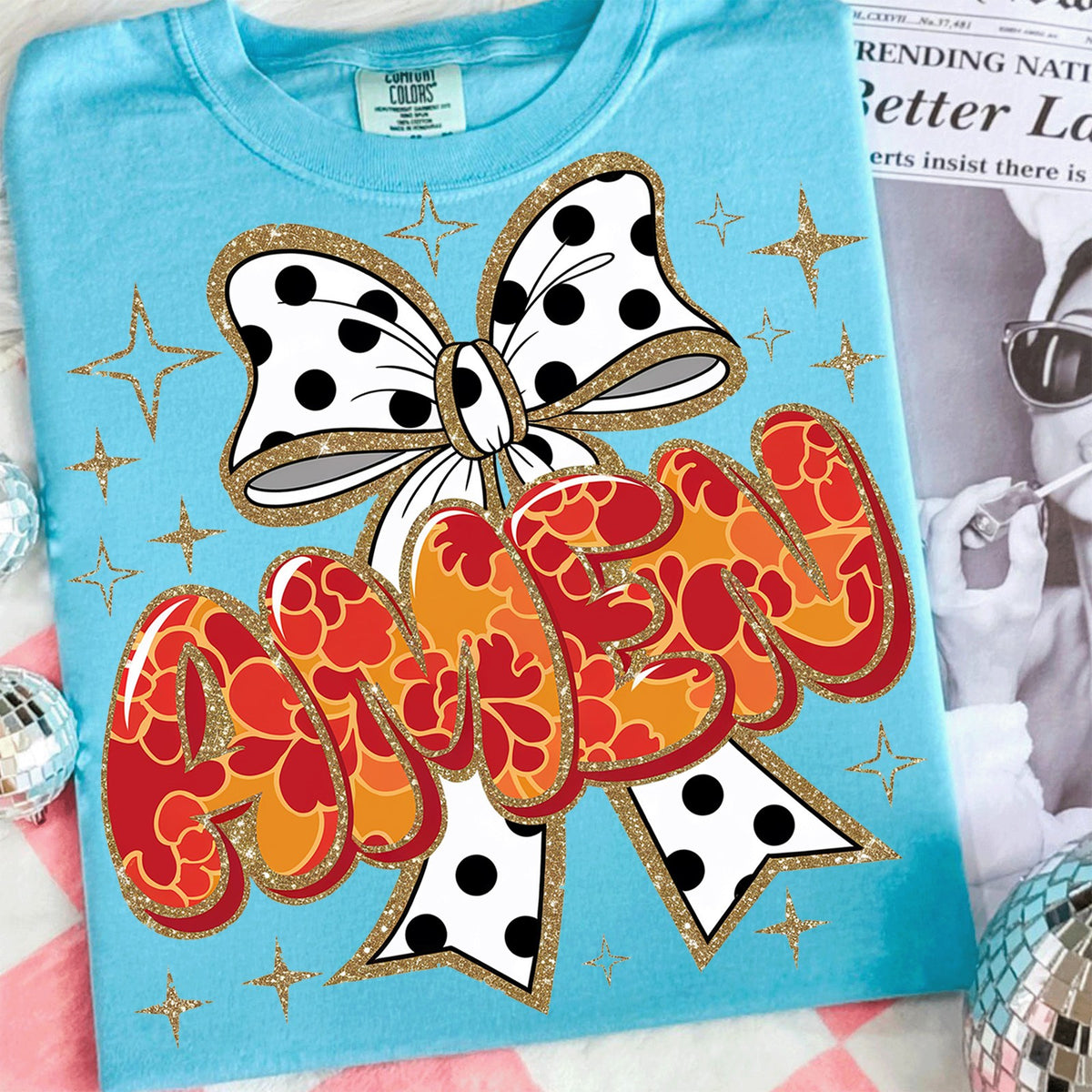 Polka Dot Bow Amen