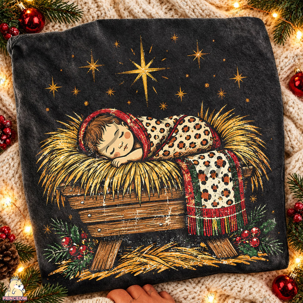 Vintage Nativity Sleeping Baby