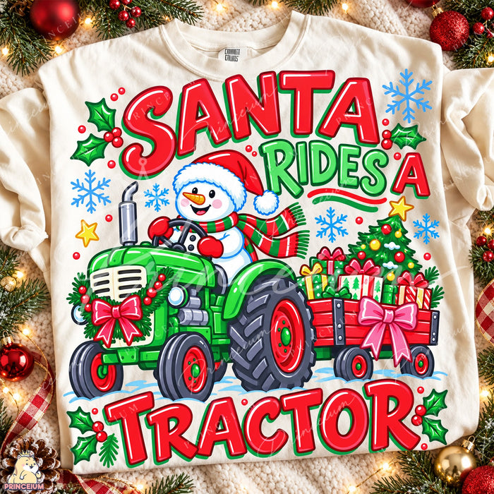 Santa Rides a Tractor