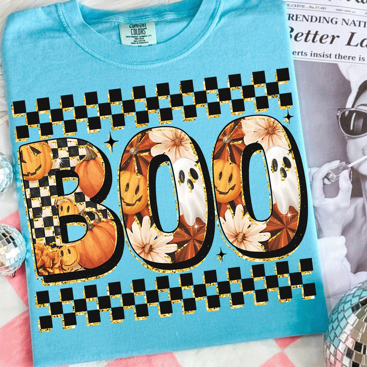 Retro Checkered Boo