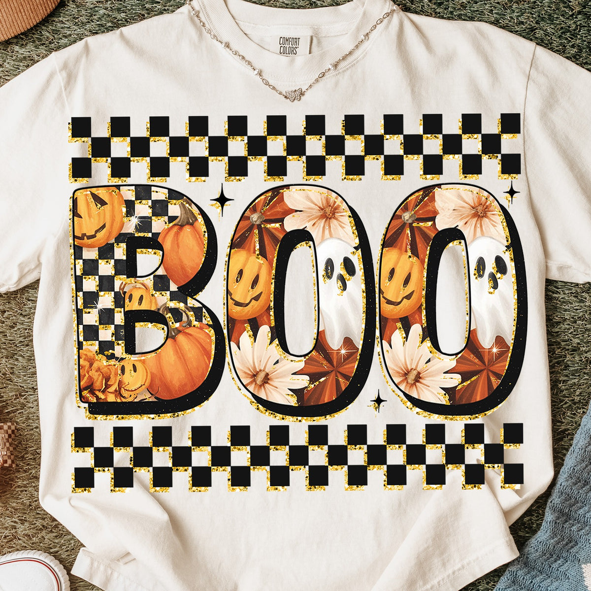 Retro Checkered Boo