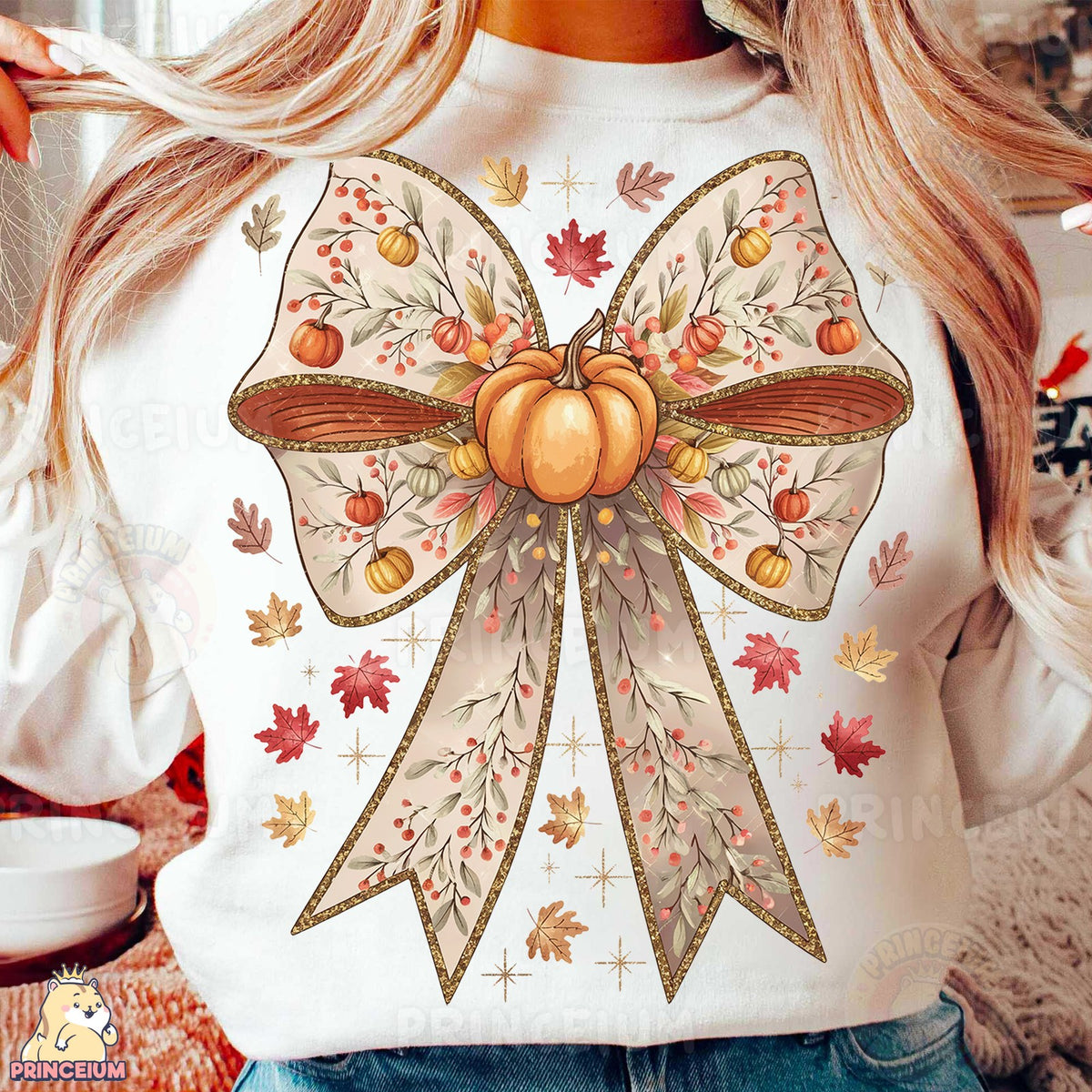 Fall Pumpkin Coquette Bow