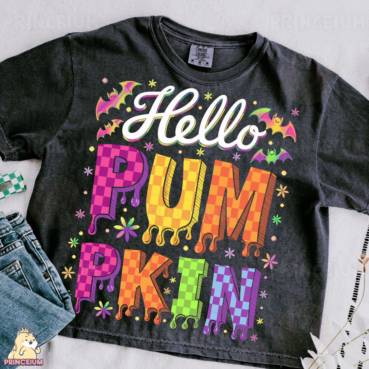 Hello Pumpkin Neon Drip Letters