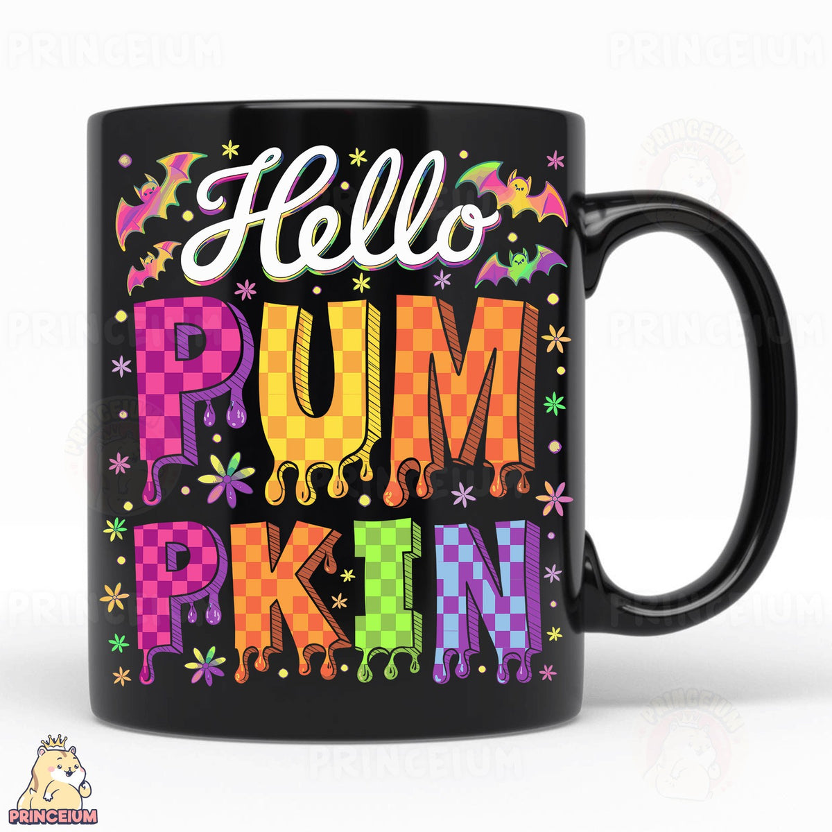 Hello Pumpkin Neon Drip Letters