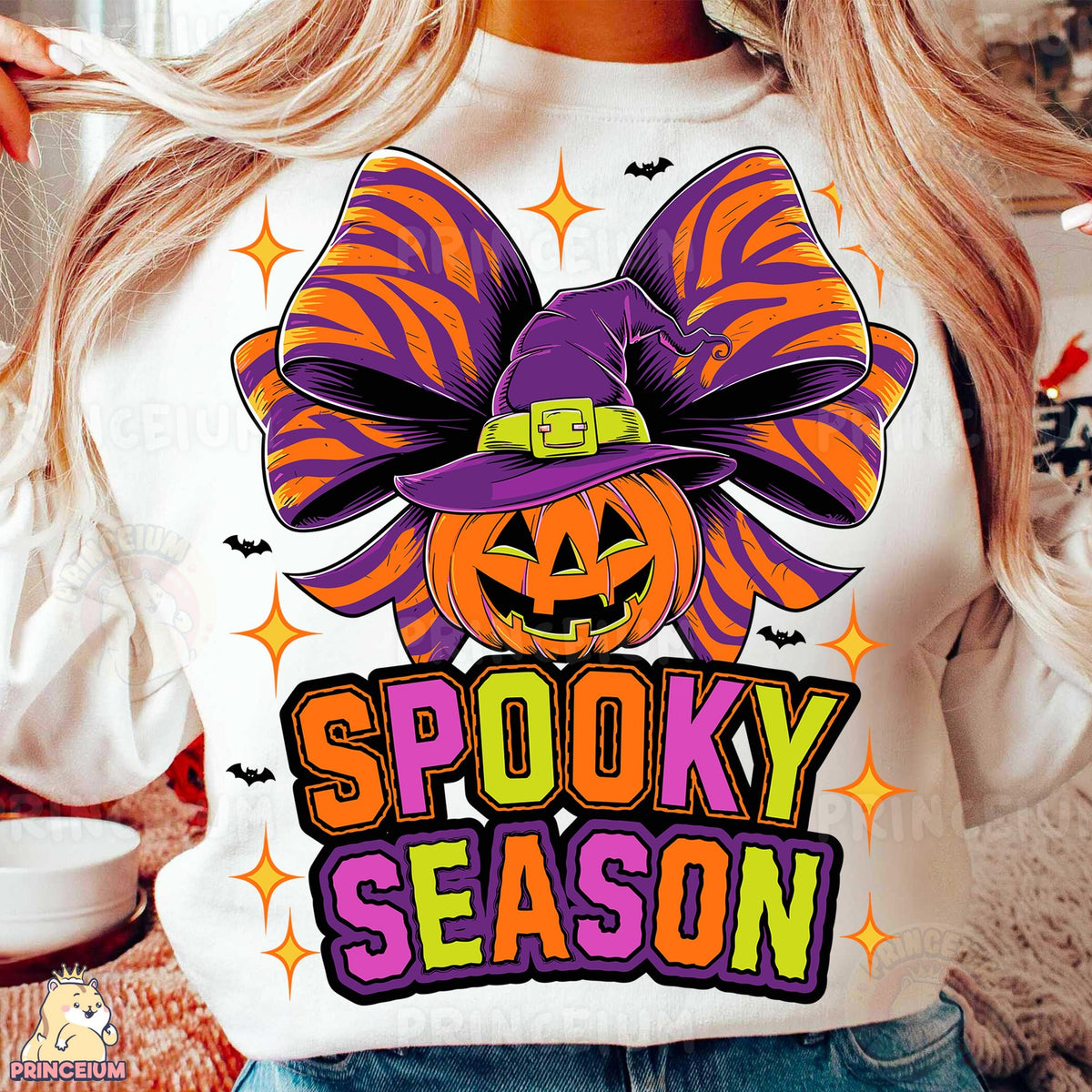 Spooky Season Witch Pumpkin Bow