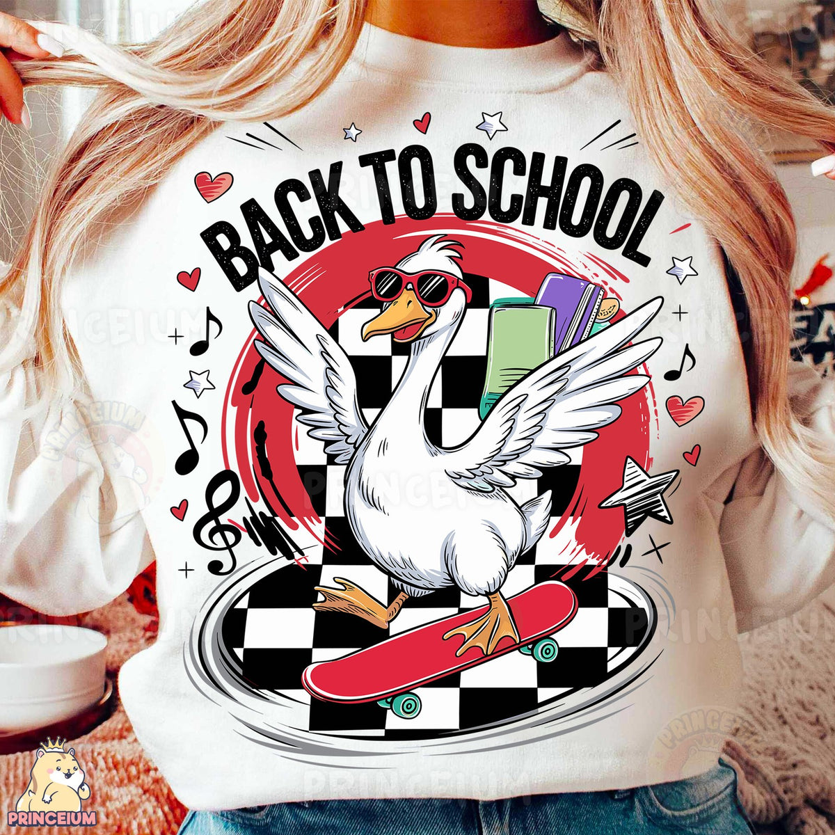 Skateboarding Goose Back to School