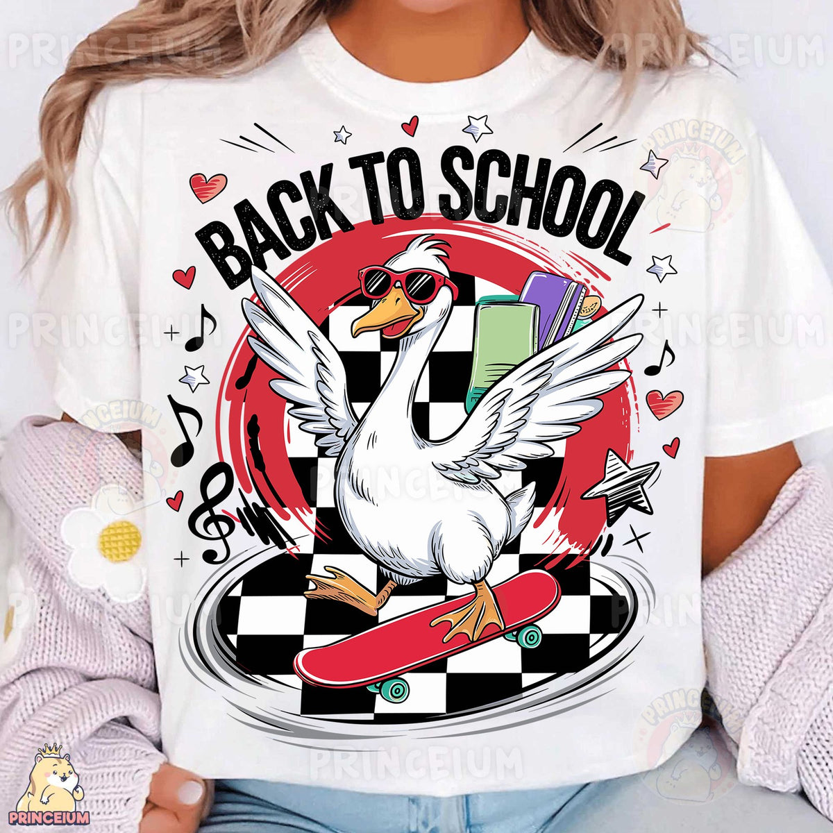 Skateboarding Goose Back to School
