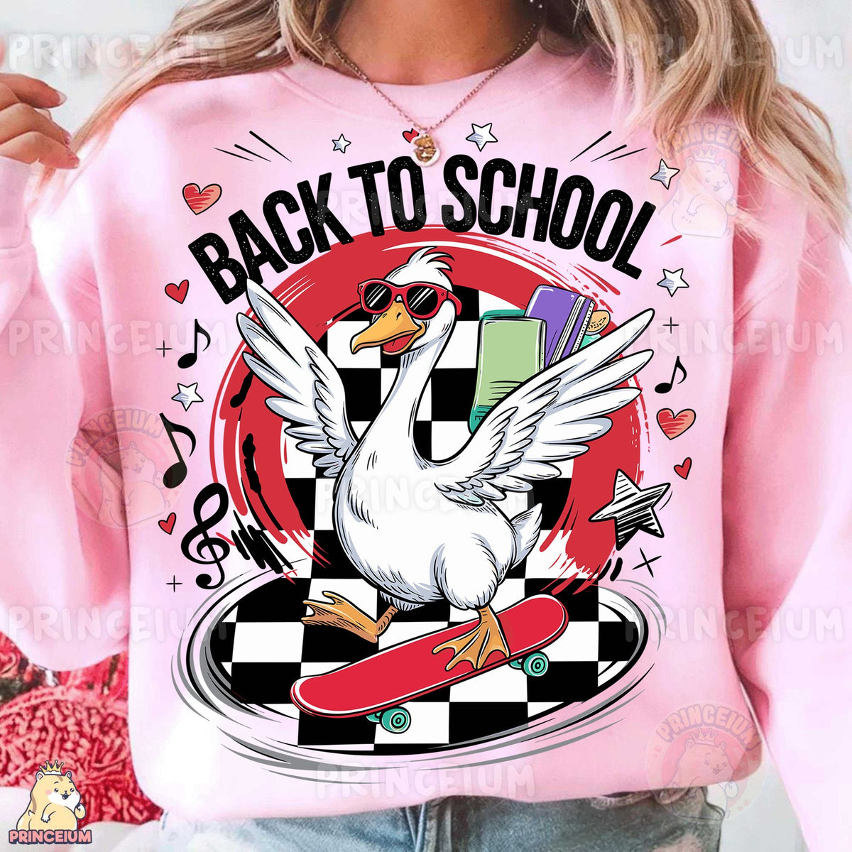 Skateboarding Goose Back to School