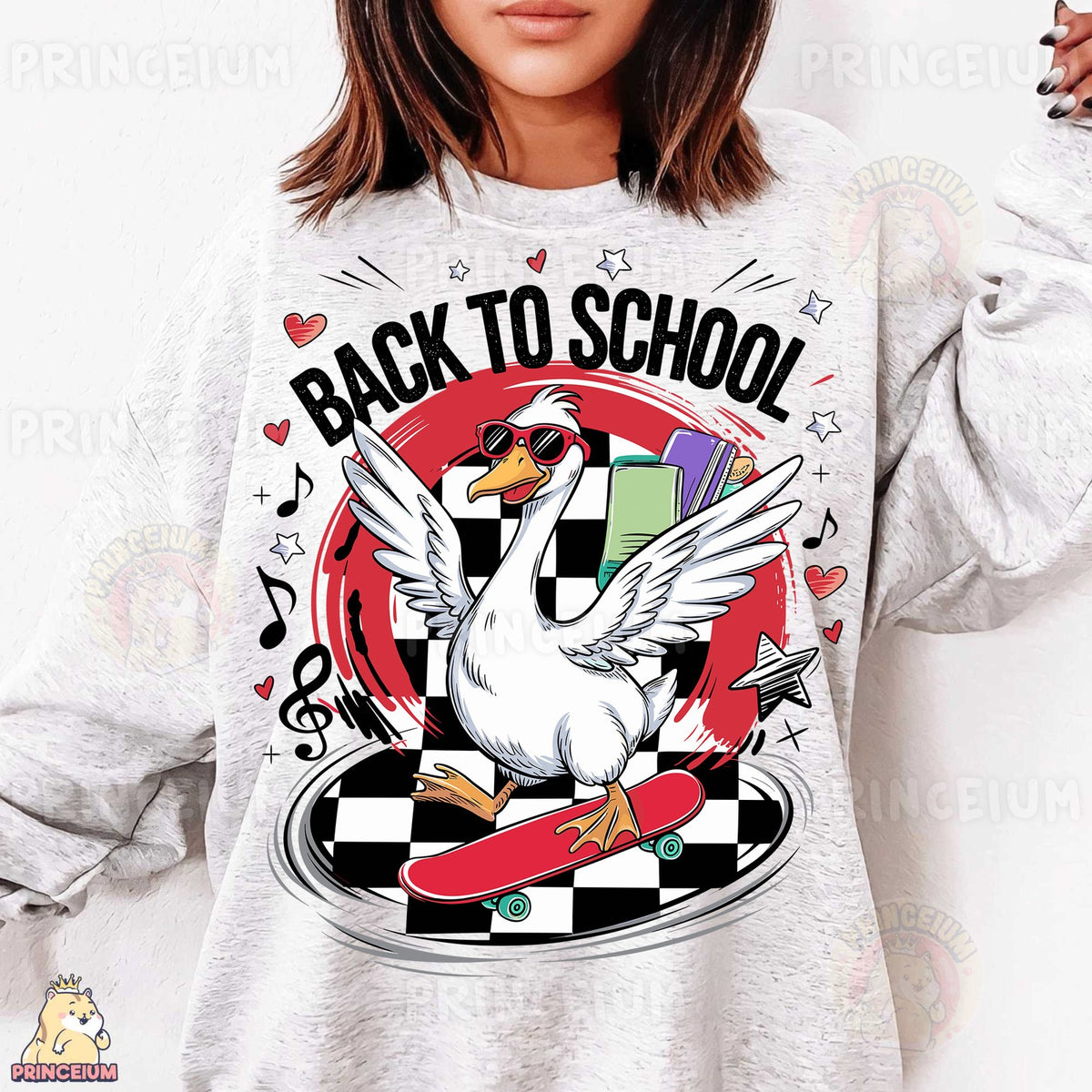 Skateboarding Goose Back to School