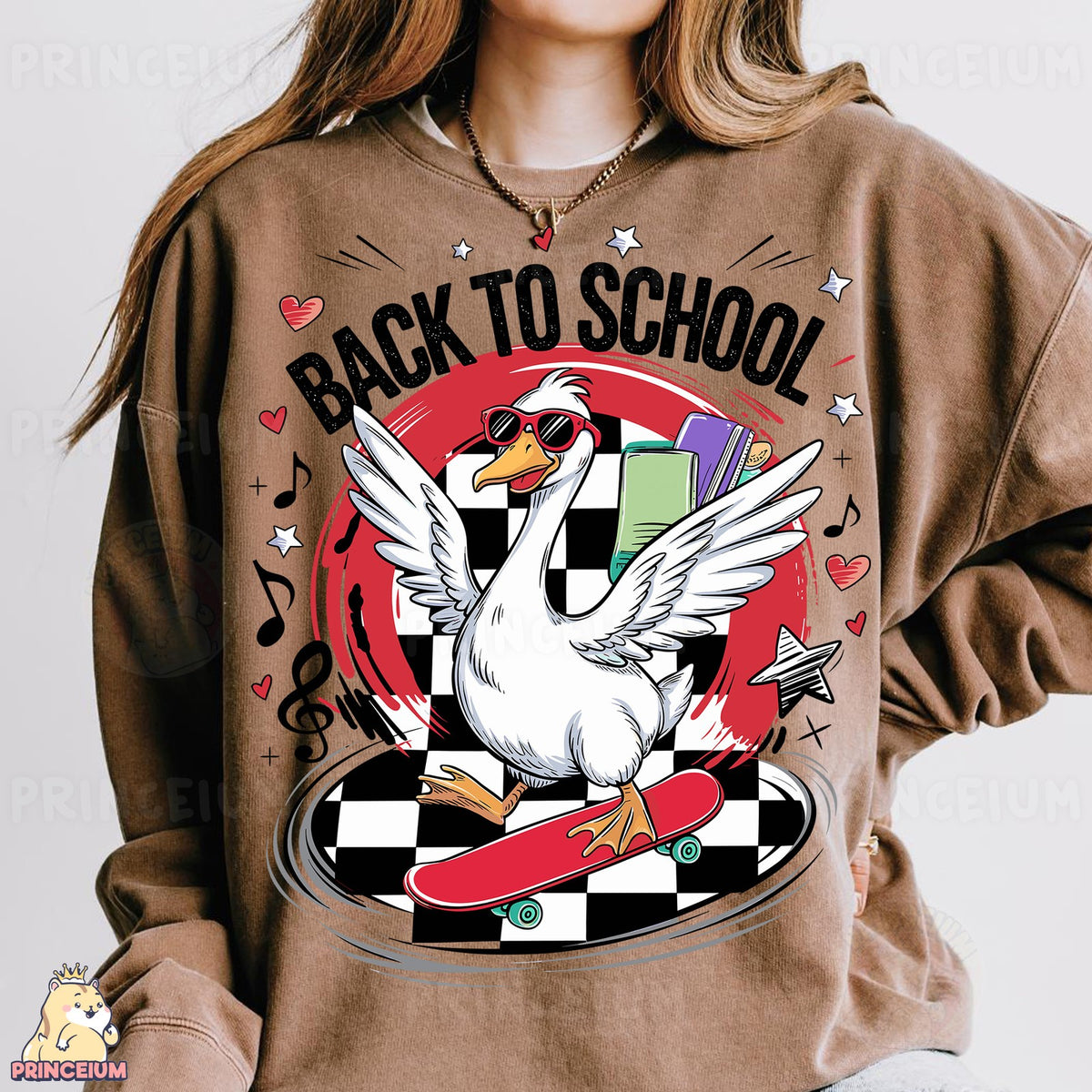 Skateboarding Goose Back to School