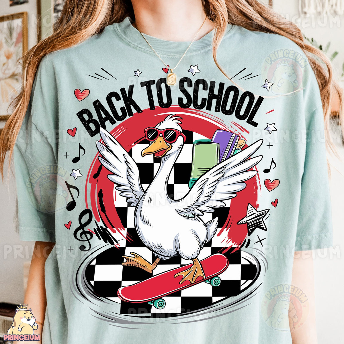 Skateboarding Goose Back to School