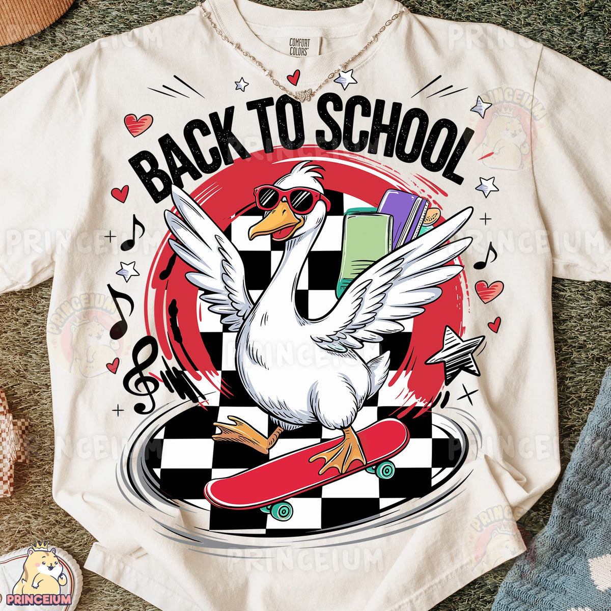 Skateboarding Goose Back to School