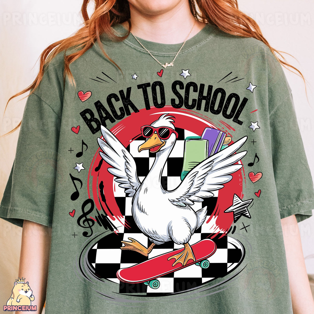 Skateboarding Goose Back to School