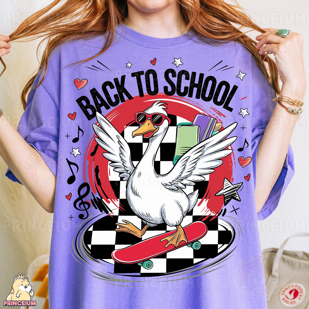 Skateboarding Goose Back to School