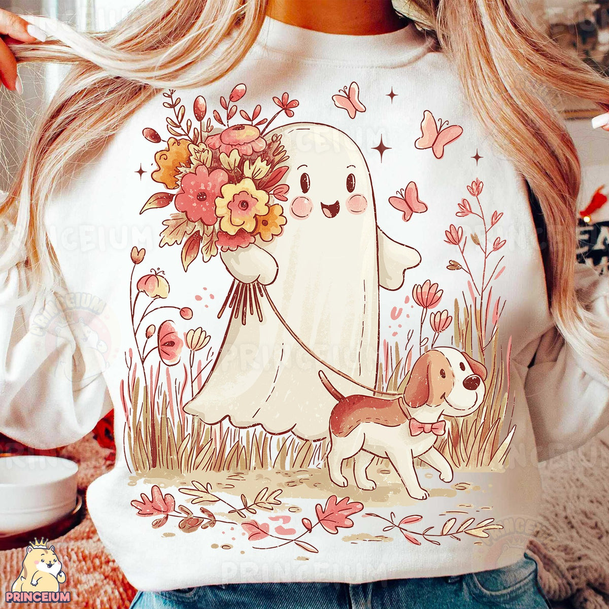 Autumn Ghost Stroll with Beagle