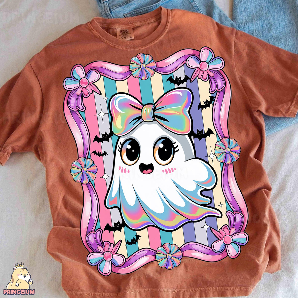 Cute Pastel Ghost with Bow