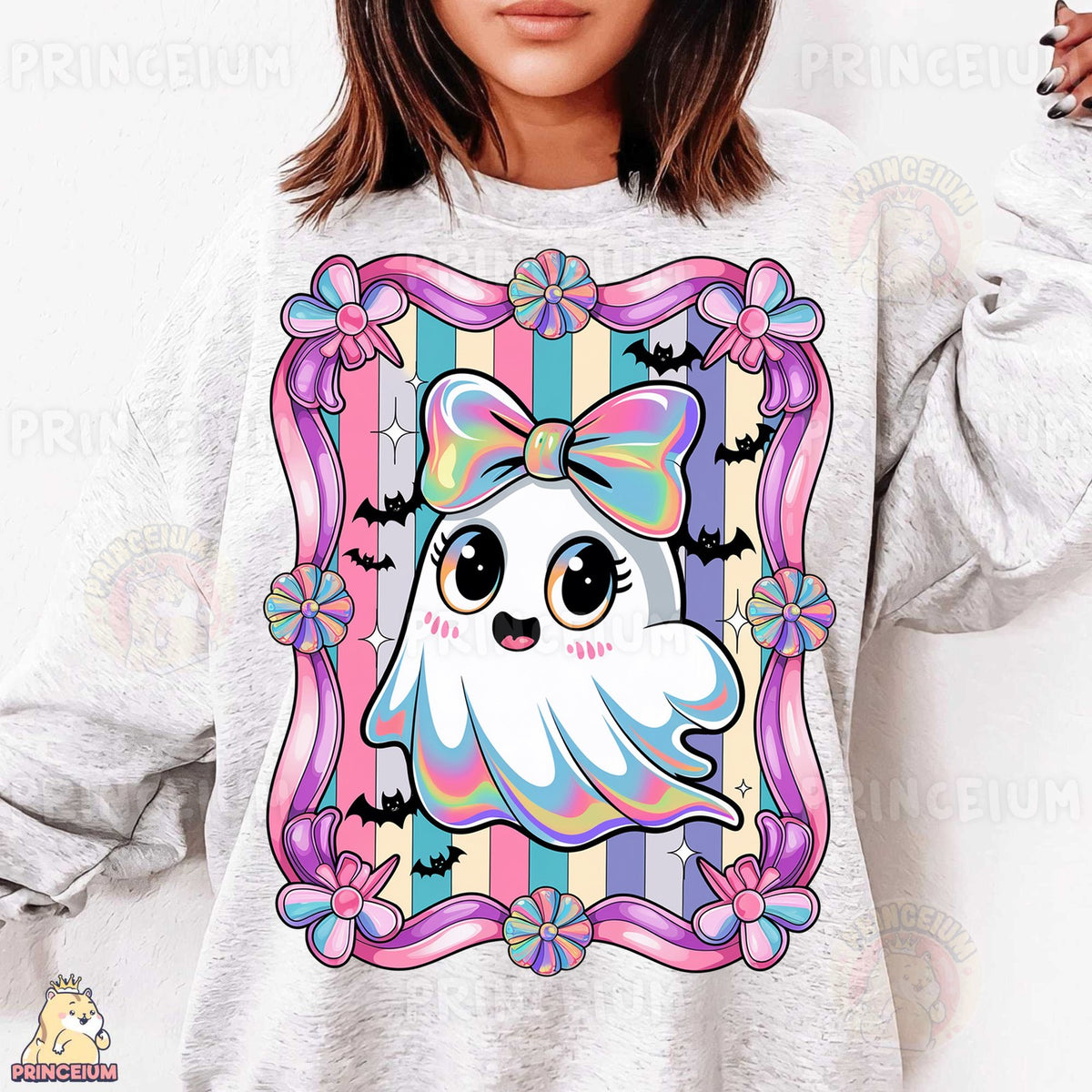 Cute Pastel Ghost with Bow