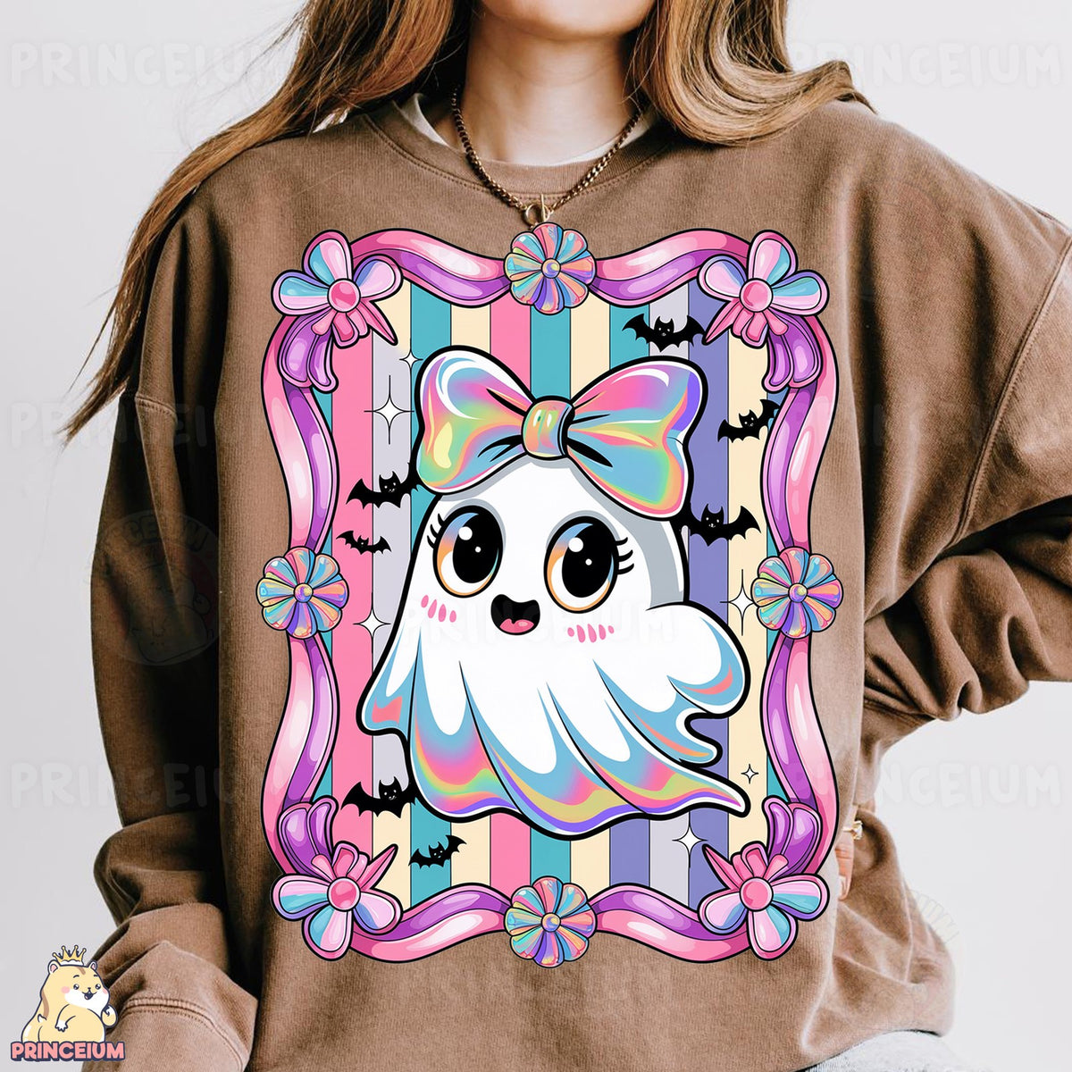 Cute Pastel Ghost with Bow