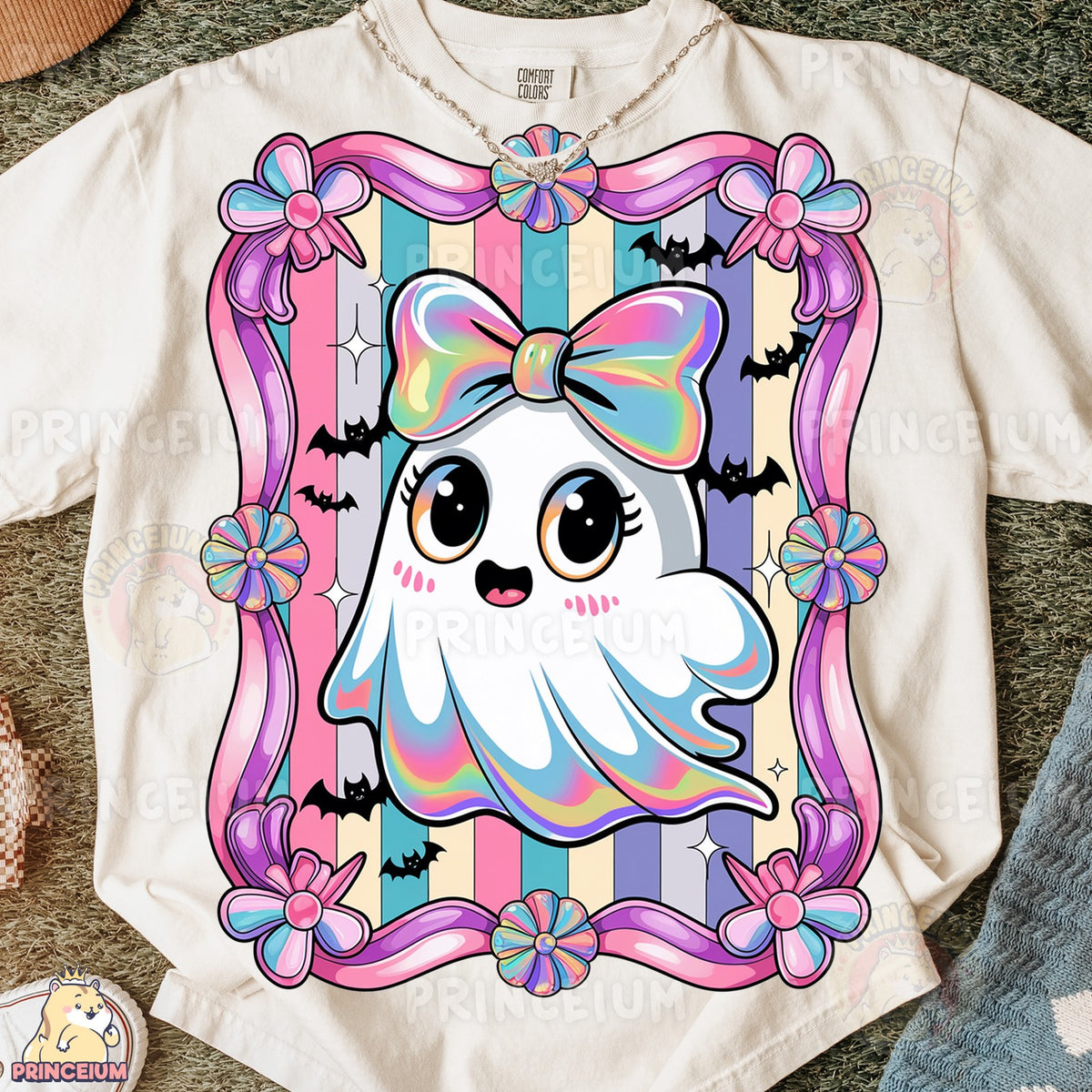Cute Pastel Ghost with Bow