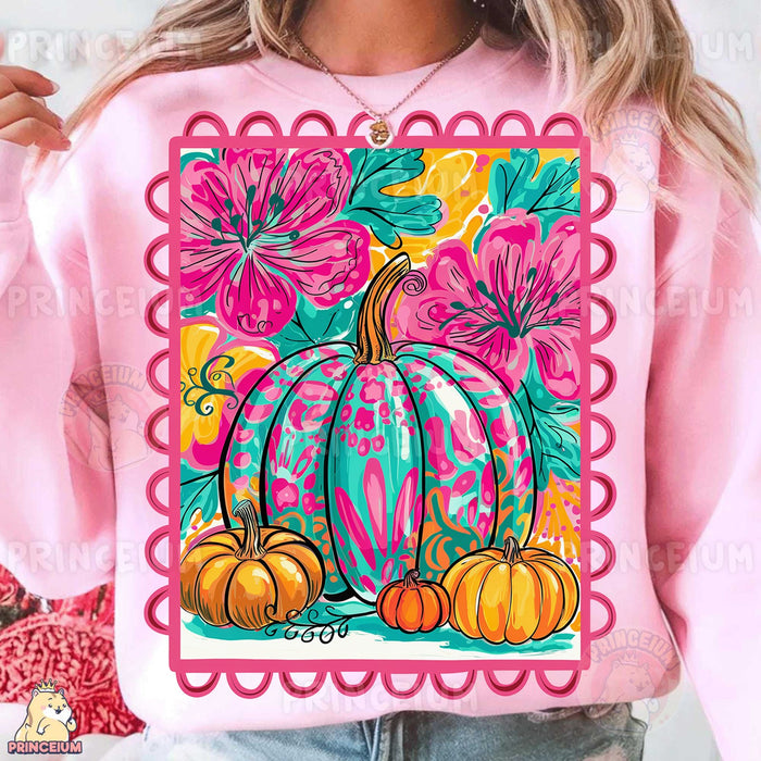 Bright Floral Pumpkin Patch