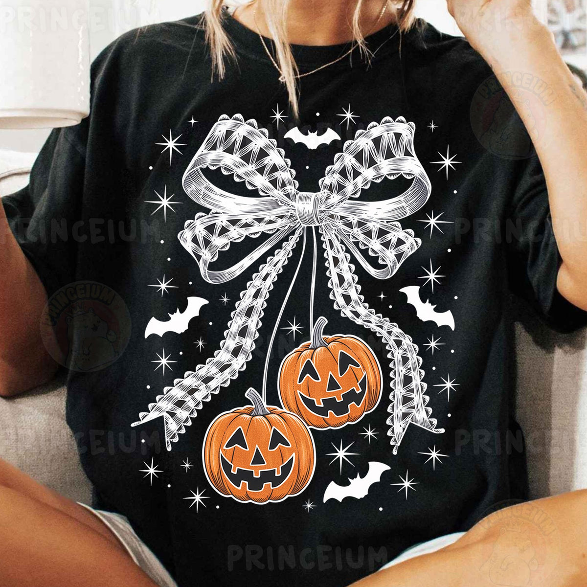 Coquette Halloween Pumpkin Bow