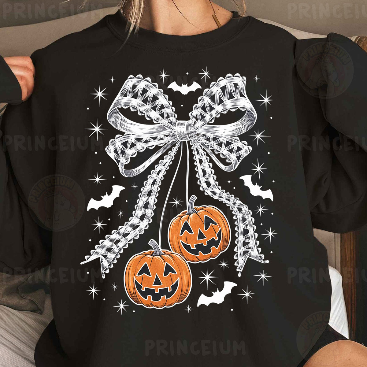 Coquette Halloween Pumpkin Bow