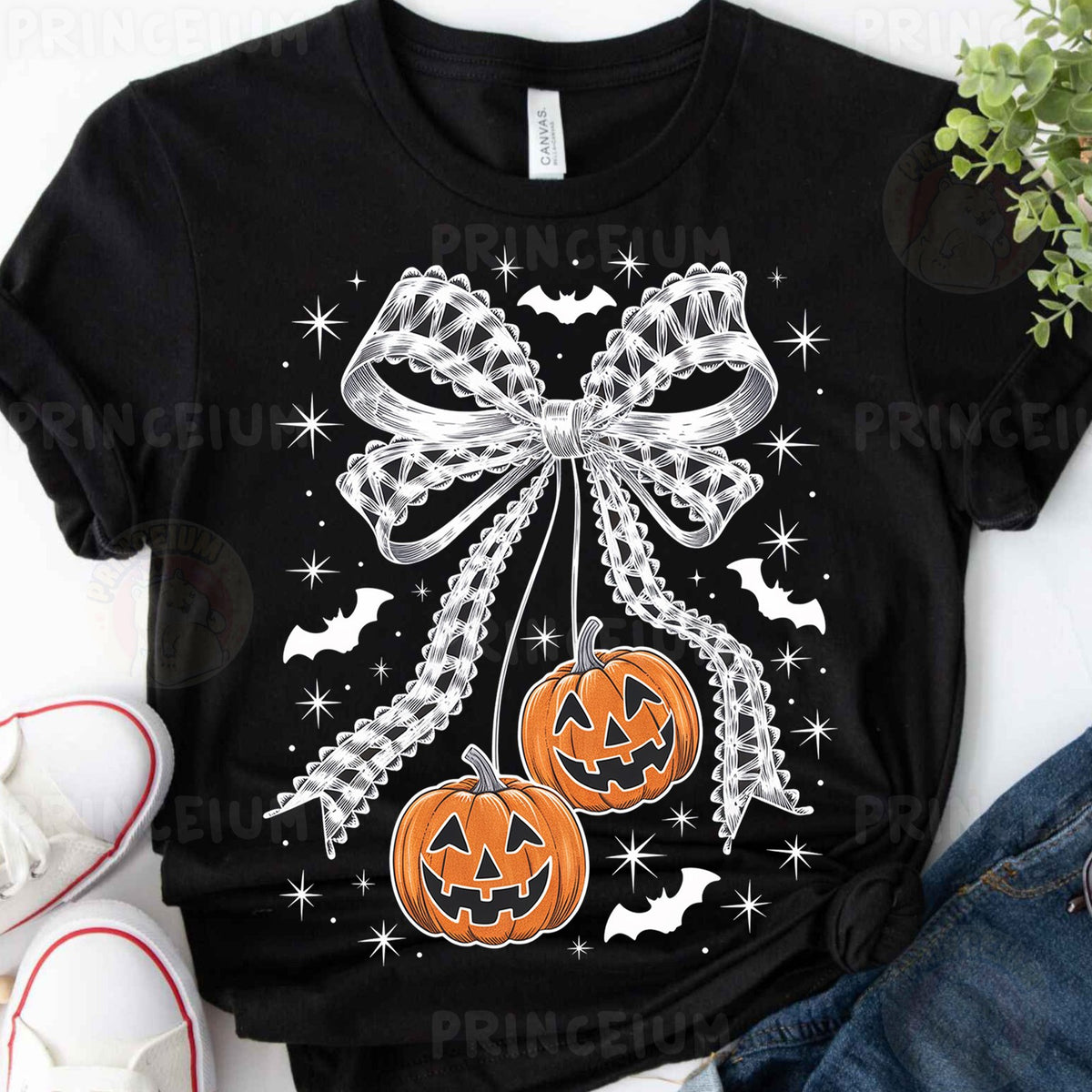 Coquette Halloween Pumpkin Bow