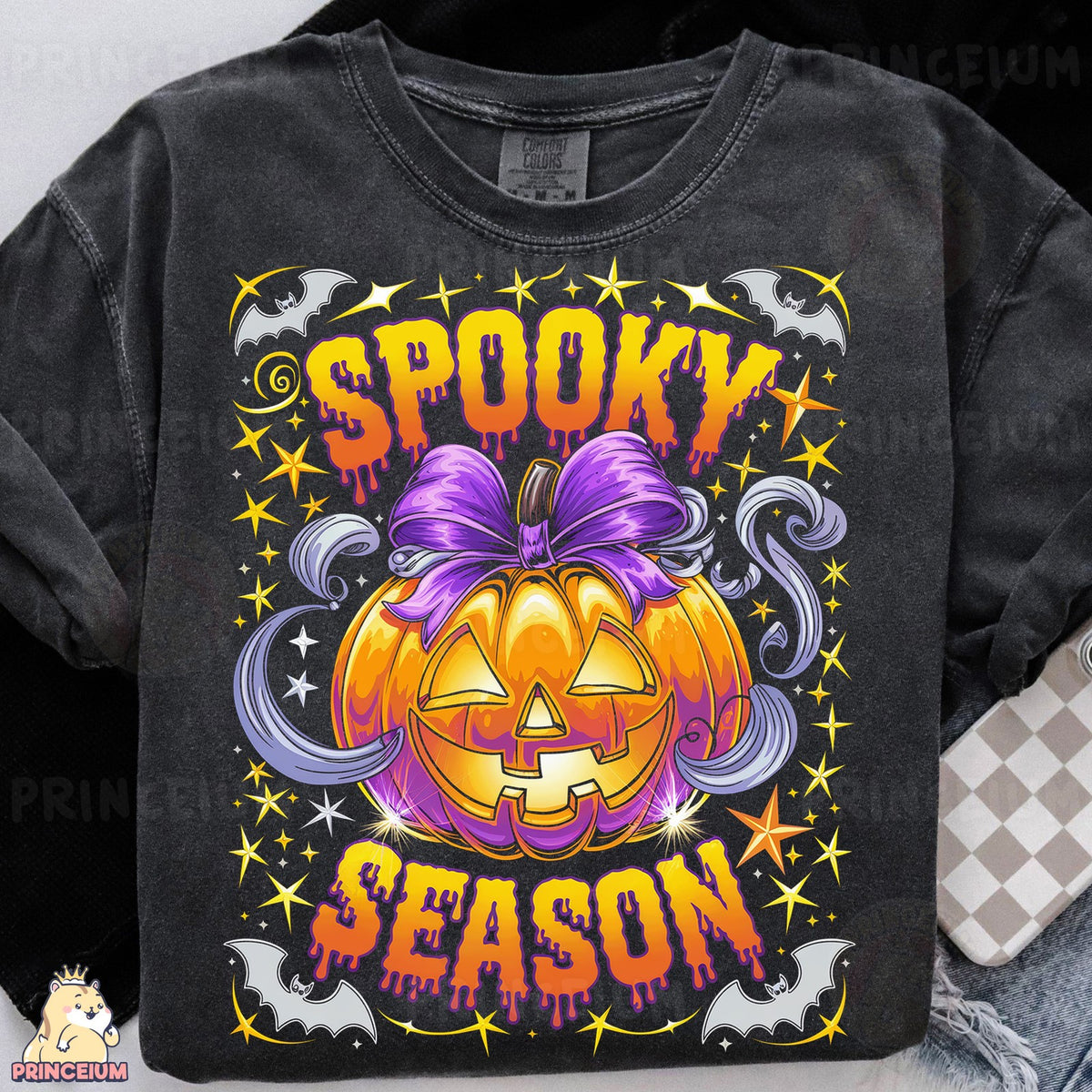 Spooky Season Pumpkin with Bow