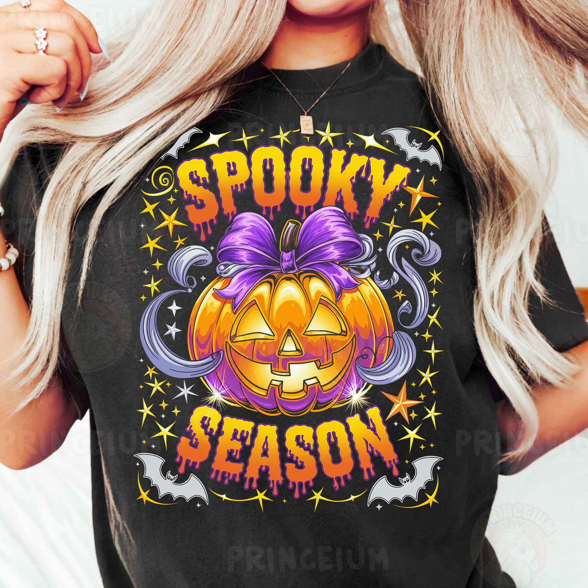 Spooky Season Pumpkin with Bow