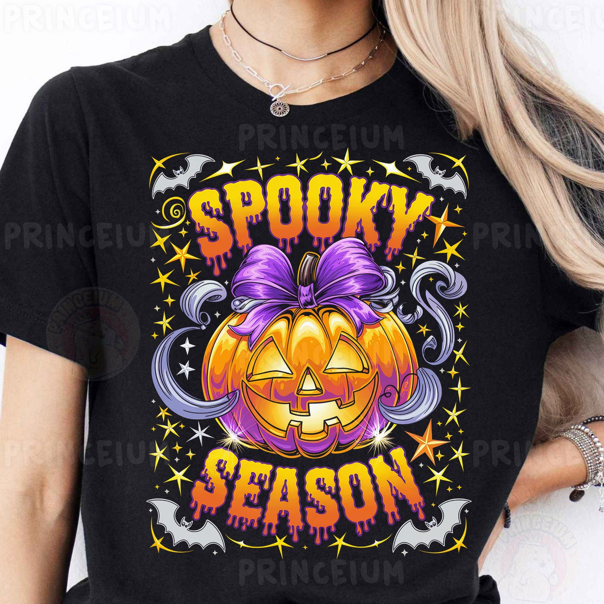 Spooky Season Pumpkin with Bow