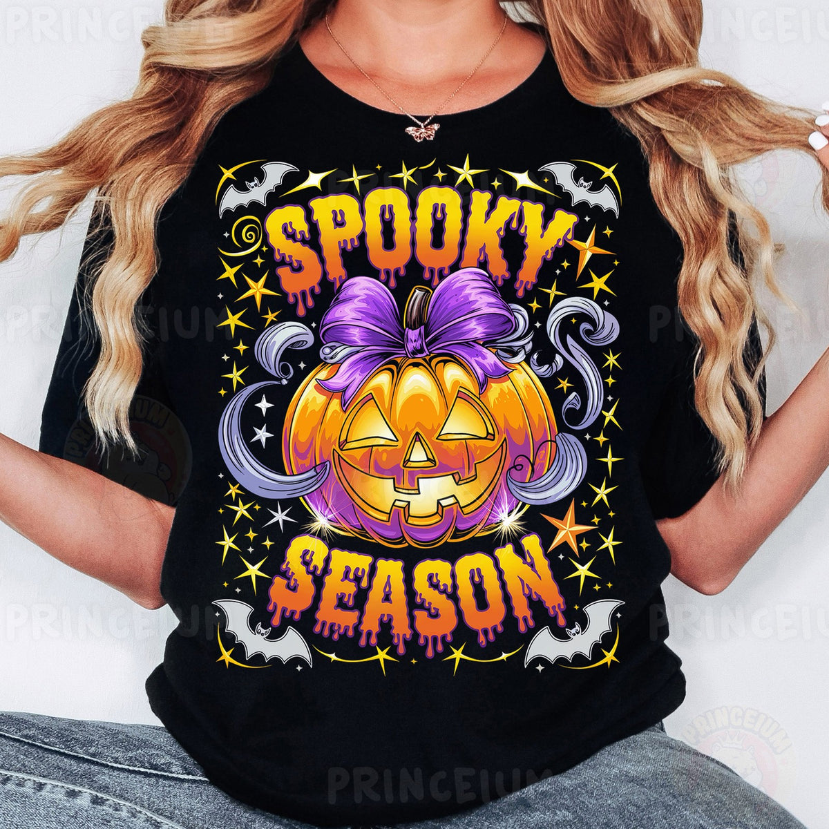 Spooky Season Pumpkin with Bow