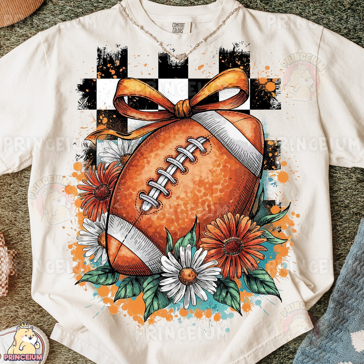 Football Bow & Daisies