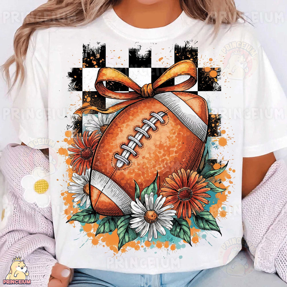 Football Bow & Daisies