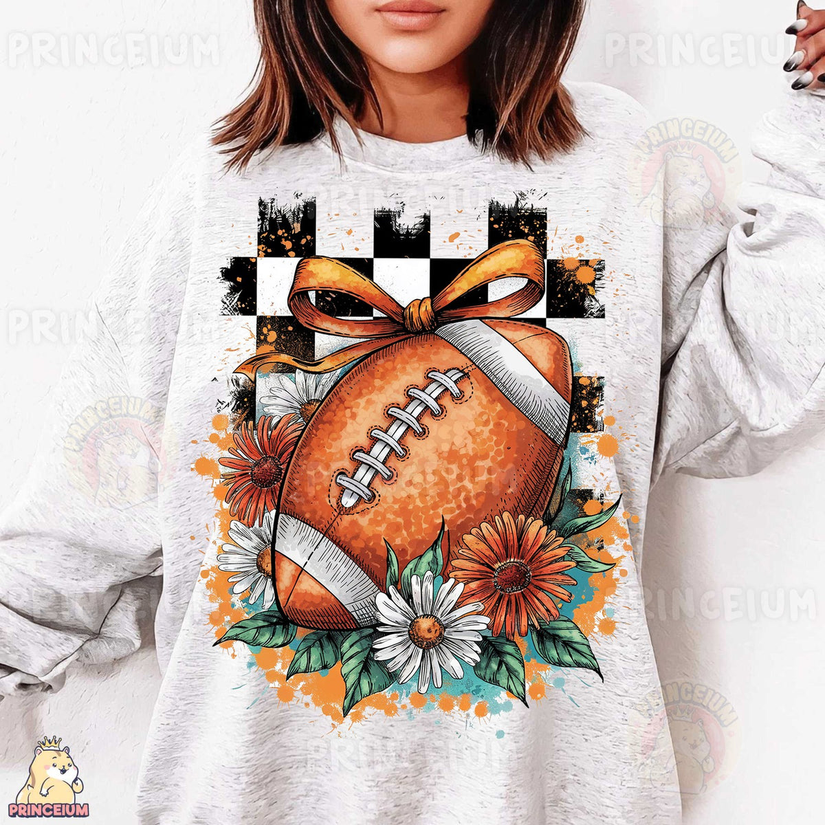 Football Bow & Daisies