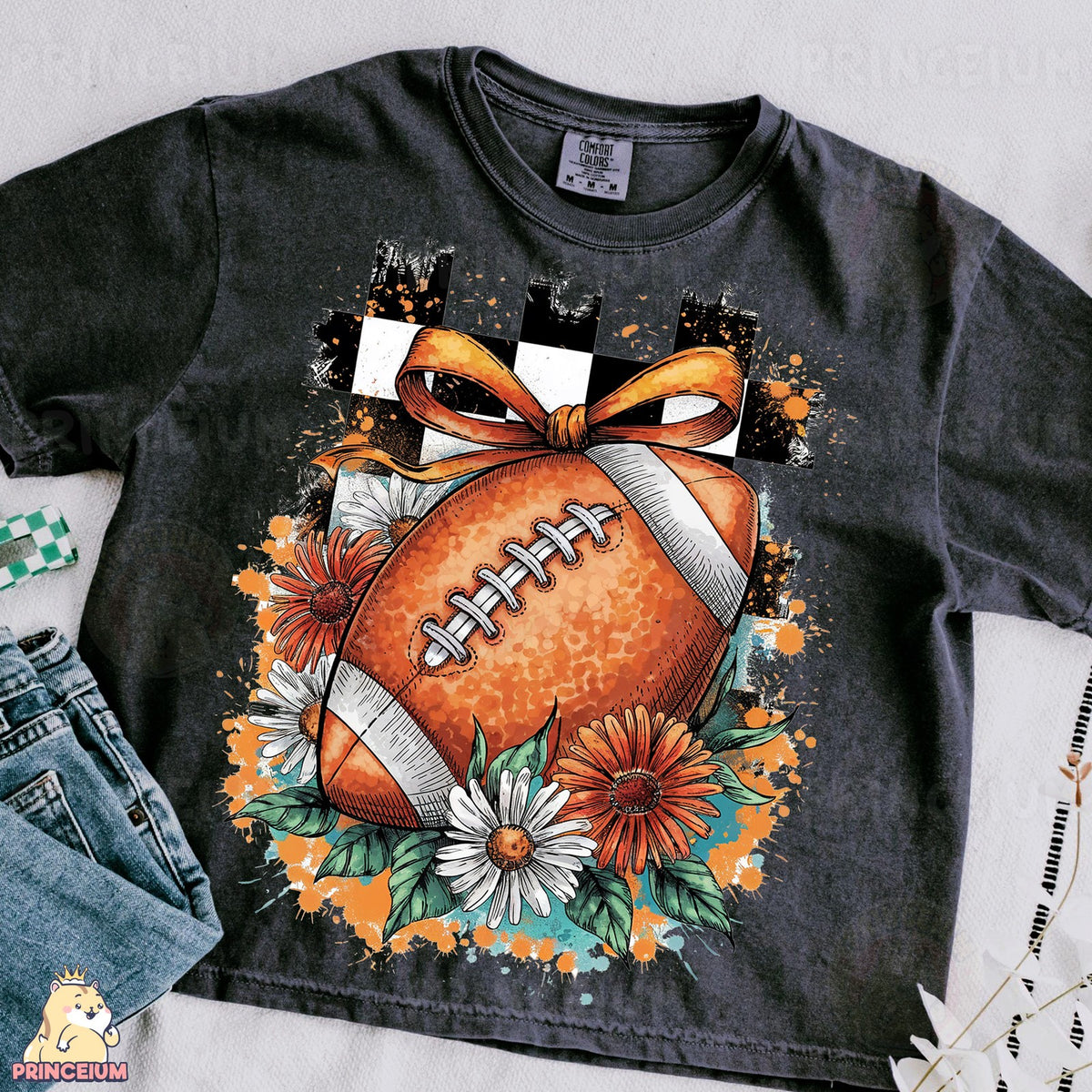 Football Bow & Daisies