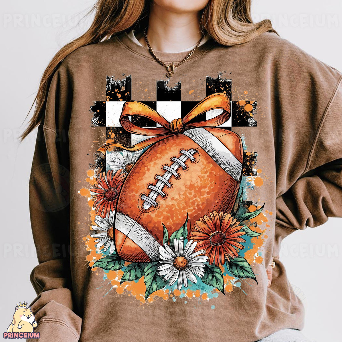 Football Bow & Daisies