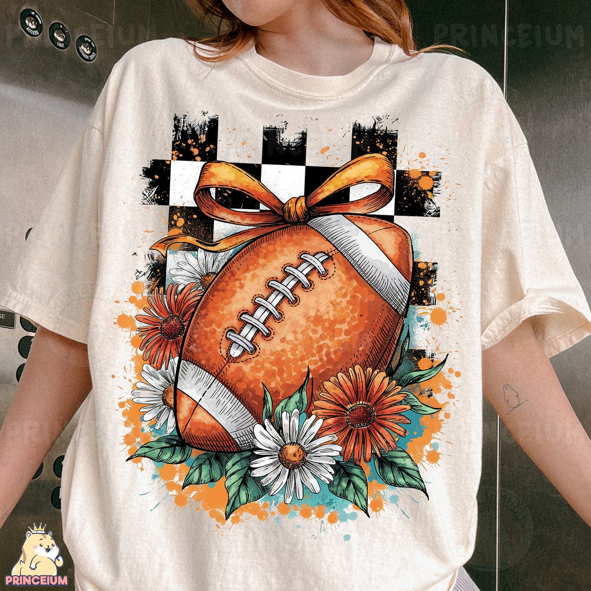 Football Bow & Daisies
