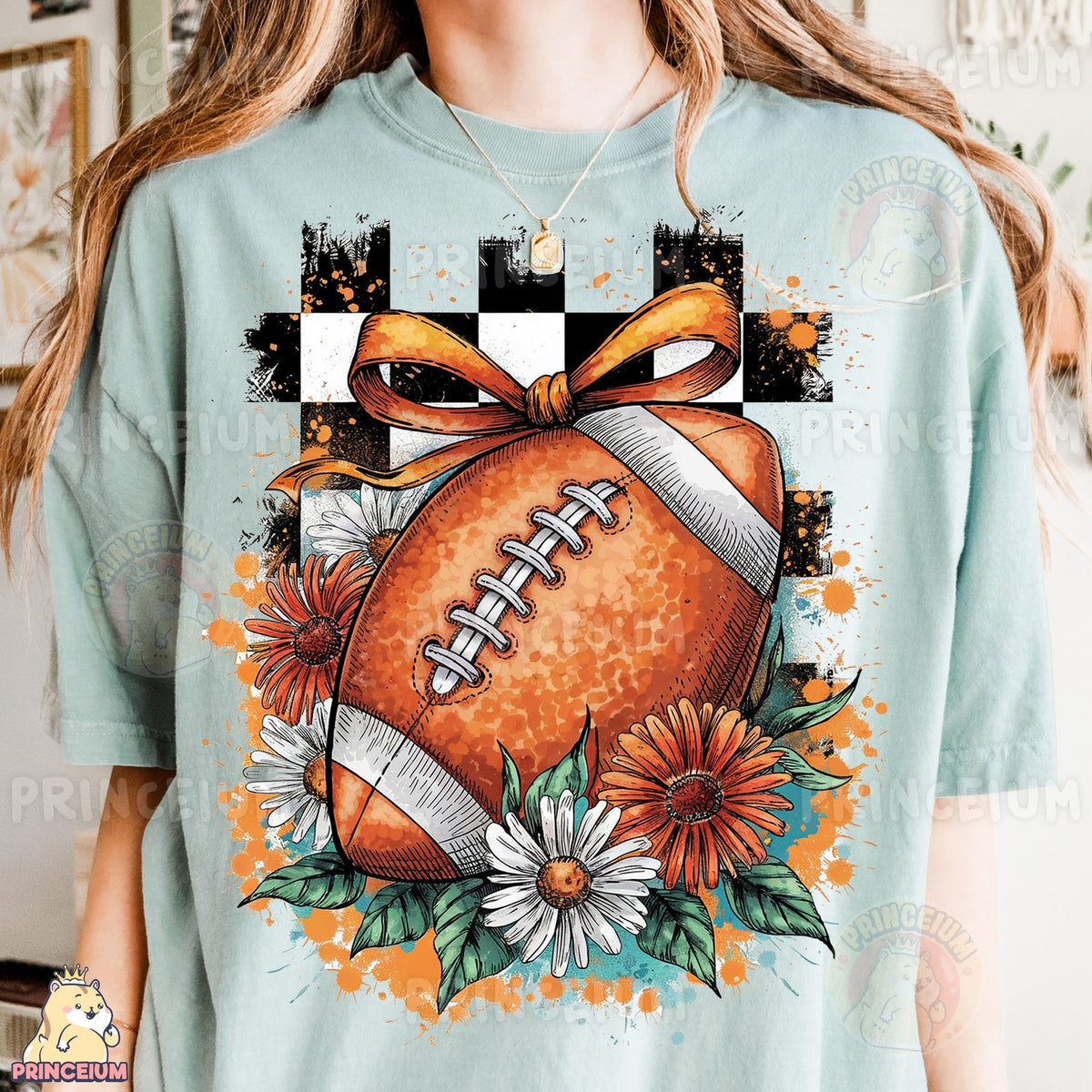 Football Bow & Daisies