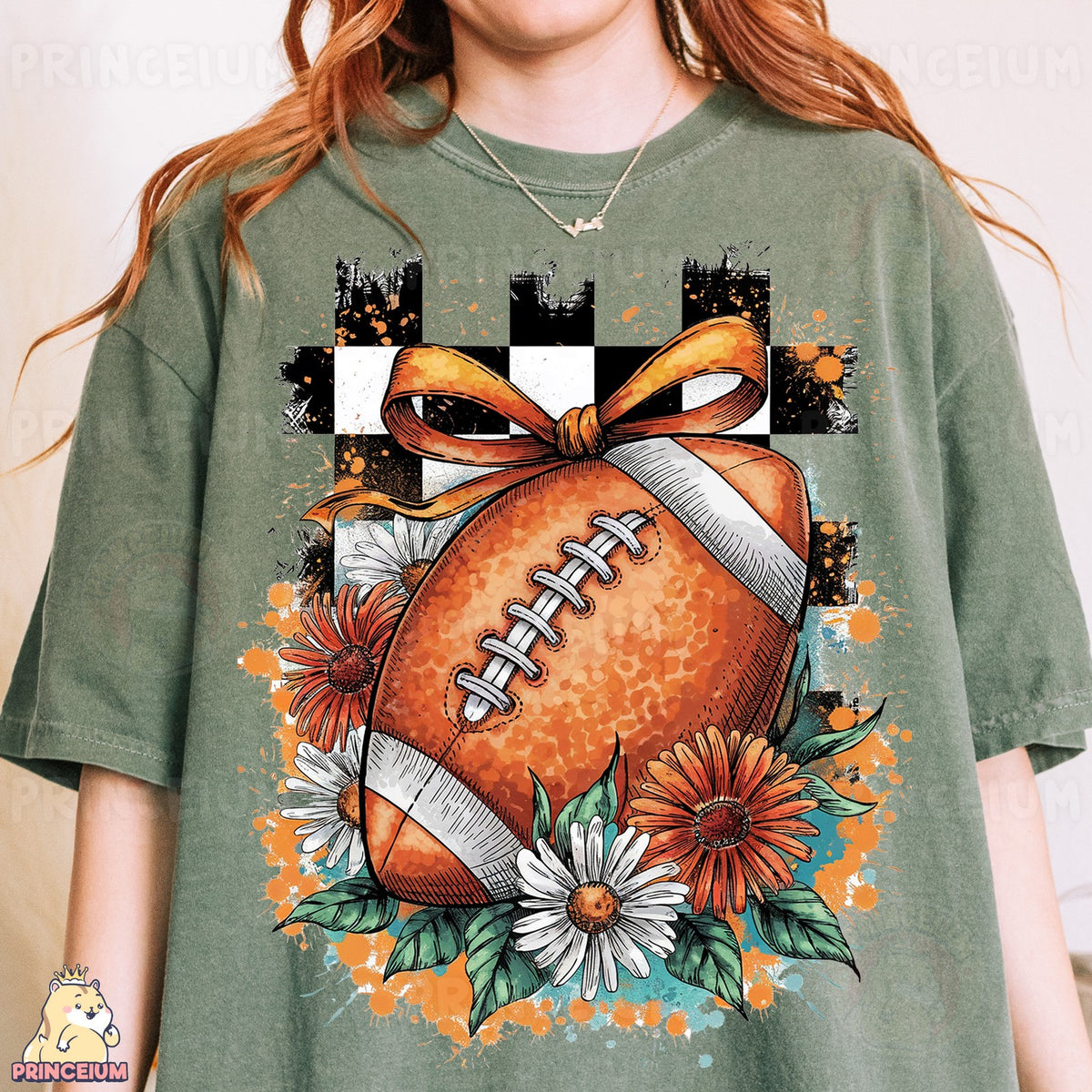 Football Bow & Daisies