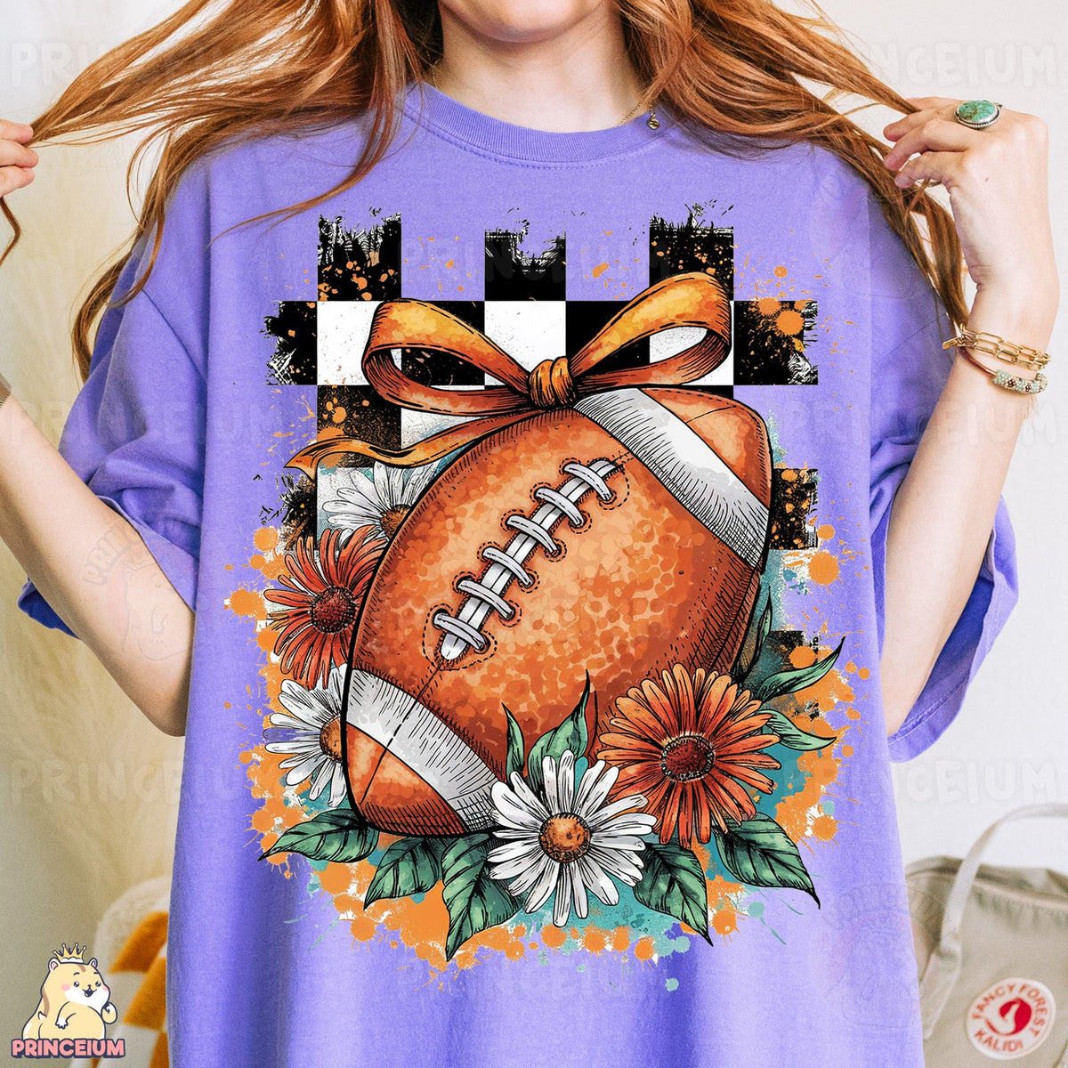 Football Bow & Daisies