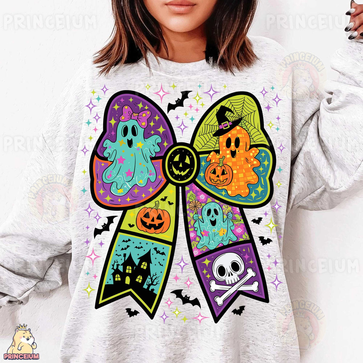 Coquette Halloween Ghost Bow