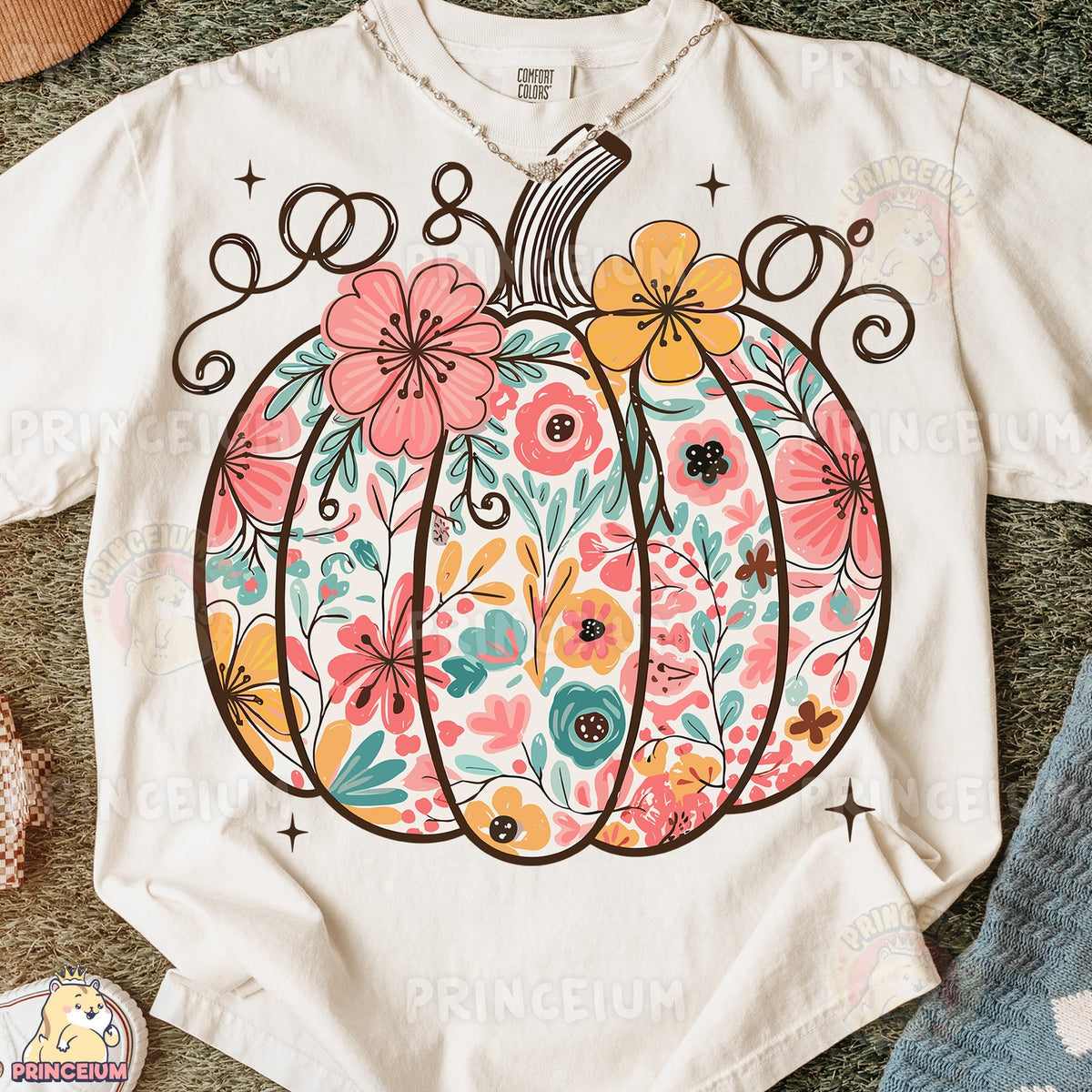 Pastel Floral Pumpkin