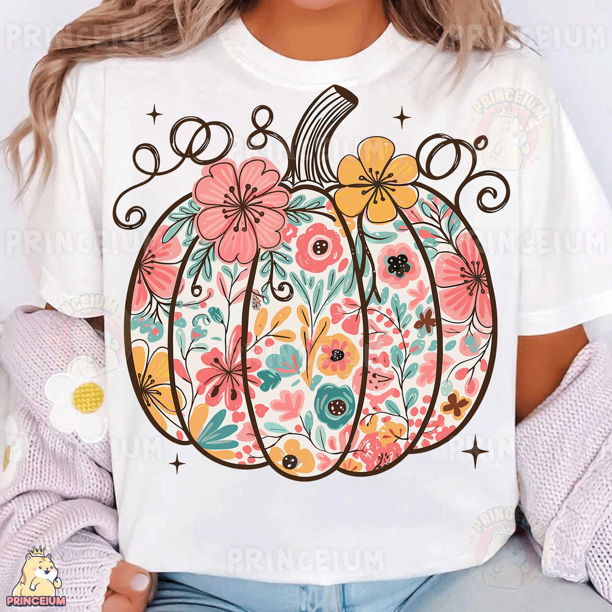 Pastel Floral Pumpkin