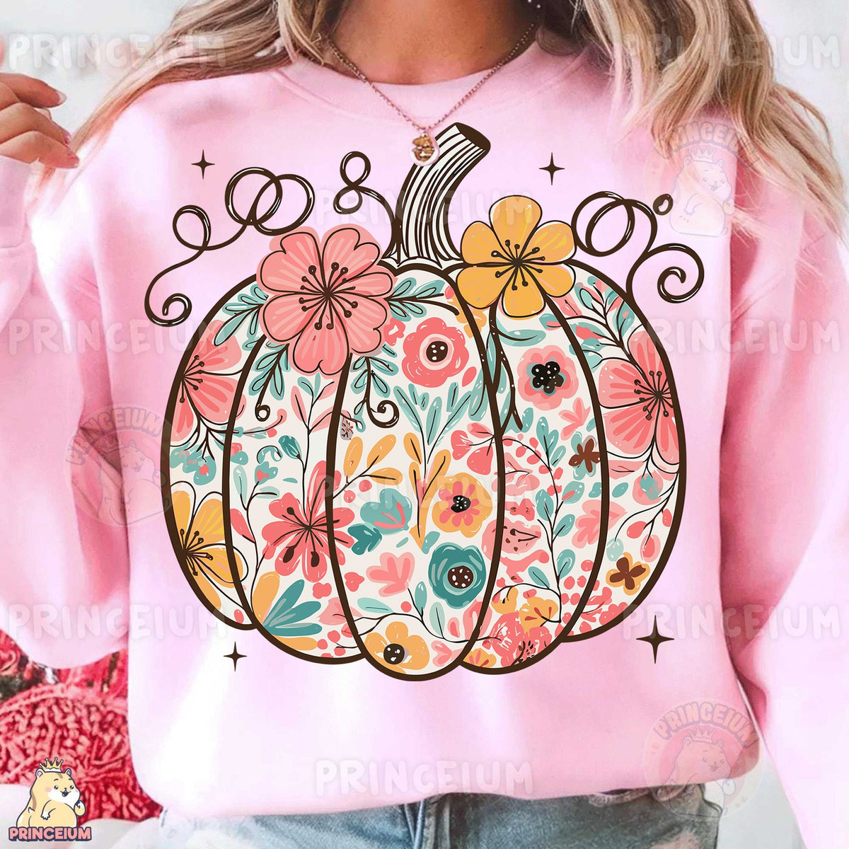 Pastel Floral Pumpkin